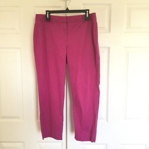 Talbots Fuchsia Cropped Straight-Leg Pants